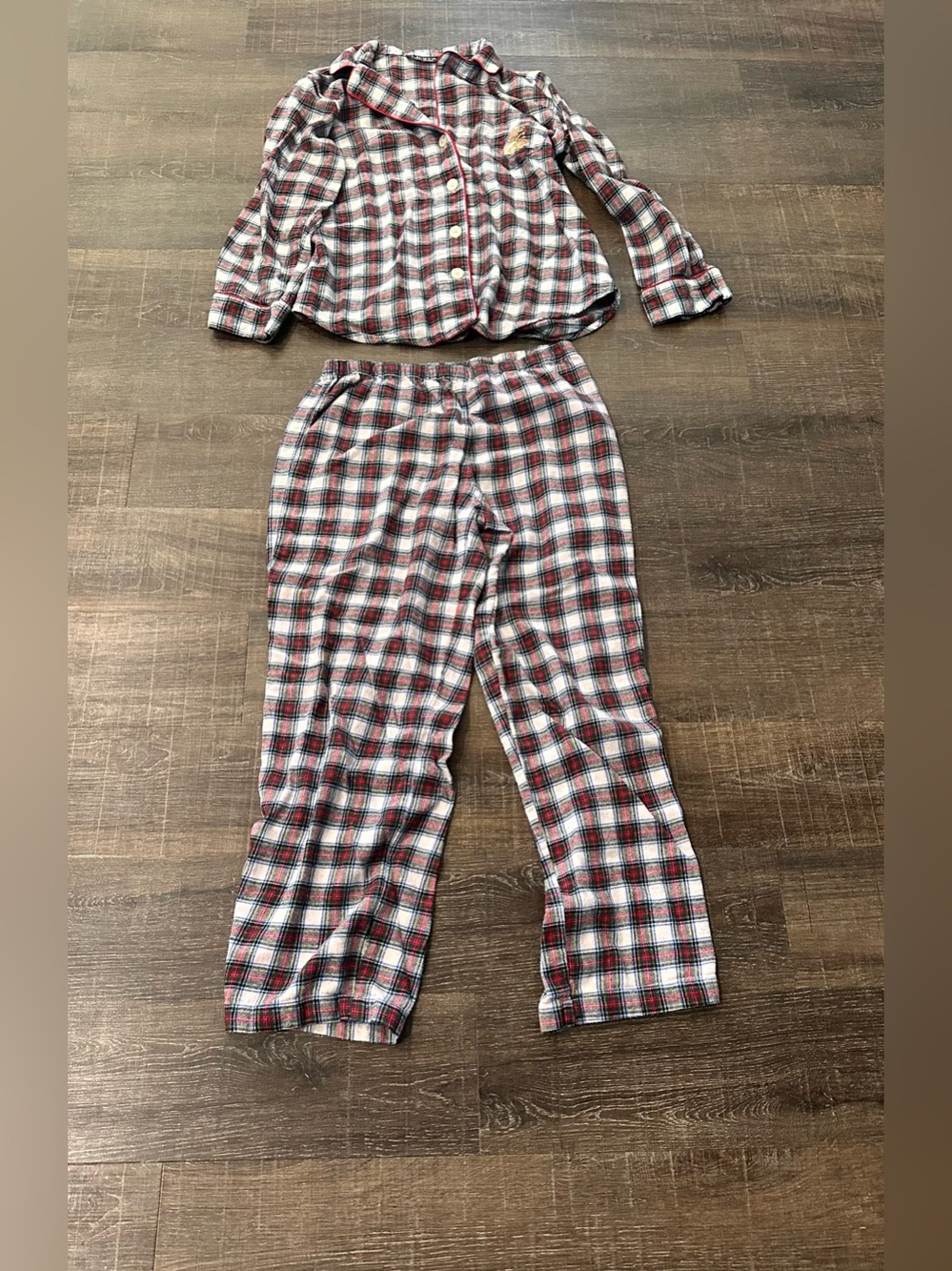 Lauren Ralph Lauren Two Piece Plaid PJ Pajama Set Size Medium
